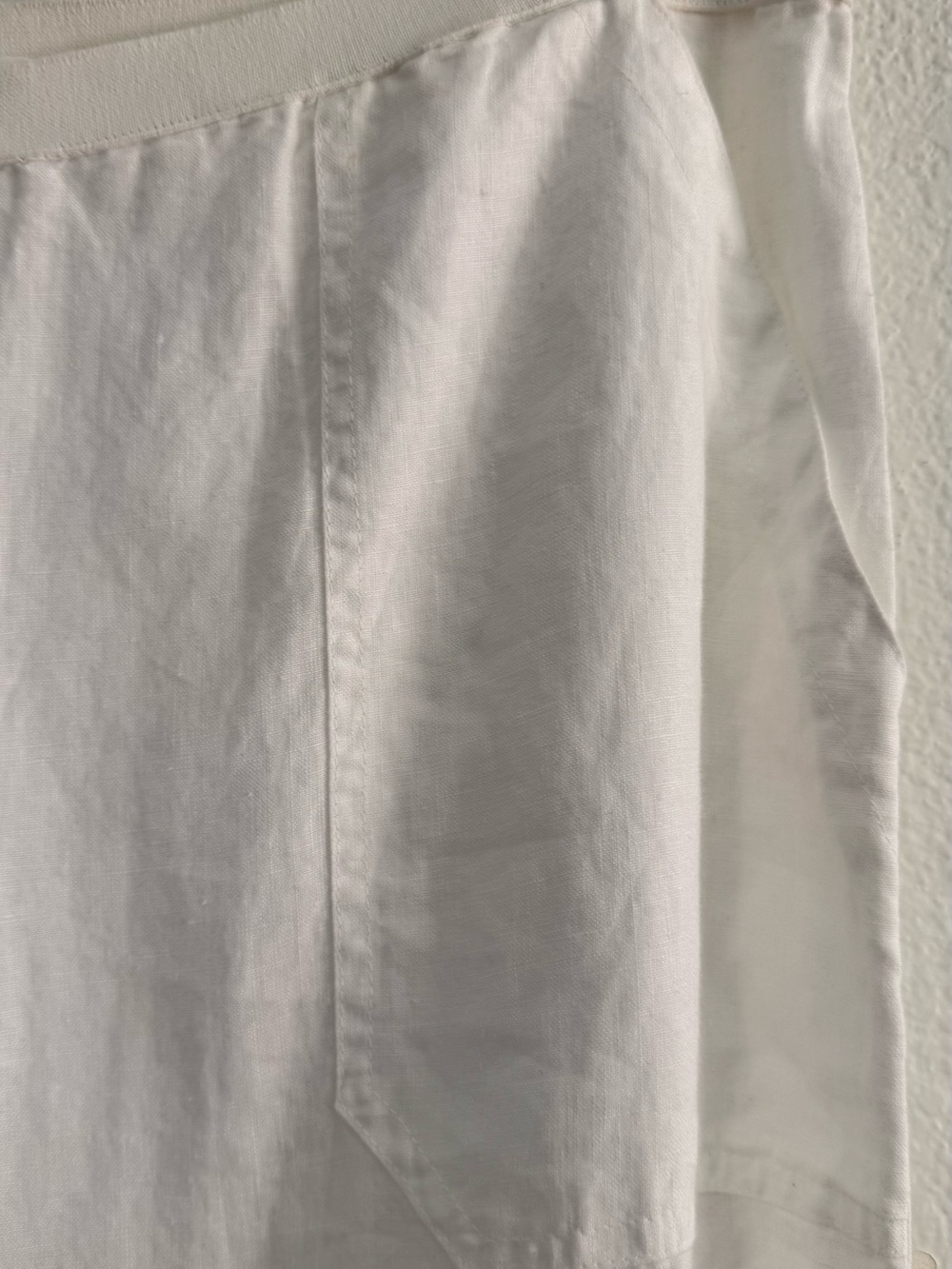 White Wide-Leg Linen Pants - Picture 2 of 4